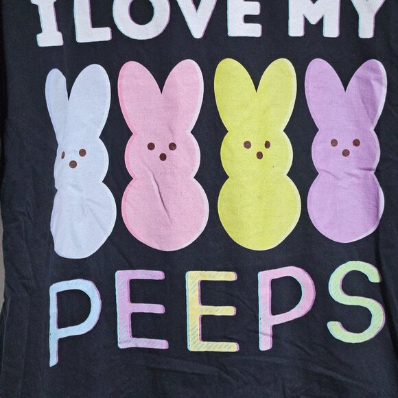 I Love My Peeps Graphic T-Shirt Mens Size XL Easter Bunny Short Sleeve Black - Picture 3 of 5